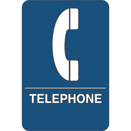 Telephone ADA Compliant Plastic Sign